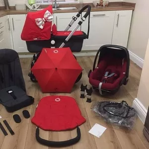 Красивый Bugaboo Cameleon 2 Travel System Pram Grey & Red Maxi Cosi se